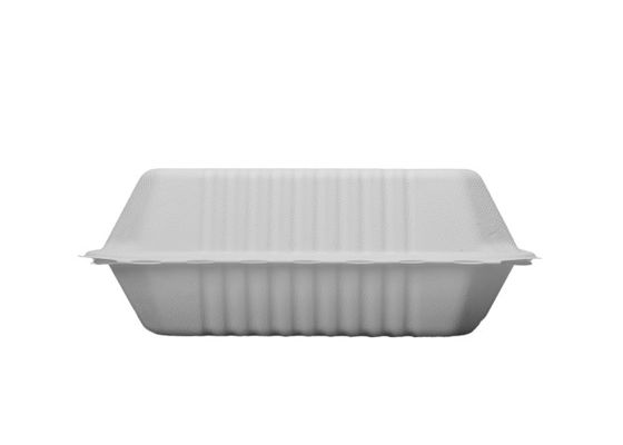 Waterproof 38g 9"×6"×3" Biodegradable Clamshell Food Containers