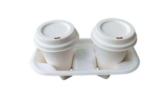 2 Compartment  Compostable 13.5g Paper Cup Holders