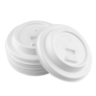 Raw Sugarcane Fiber Pulp Tall Double Wall 80mm 90mm Paper Cup Lids For 8oz 10oz 12oz 16oz Hot Drink Cup Lid