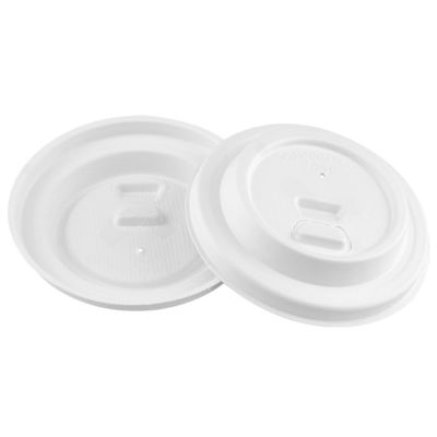 Raw Sugarcane Fiber Pulp Tall Double Wall 80mm 90mm Paper Cup Lids For 8oz 10oz 12oz 16oz Hot Drink Cup Lid