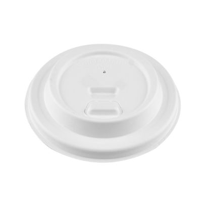Raw Sugarcane Fiber Pulp Tall Double Wall 80mm 90mm Paper Cup Lids For 8oz 10oz 12oz 16oz Hot Drink Cup Lid