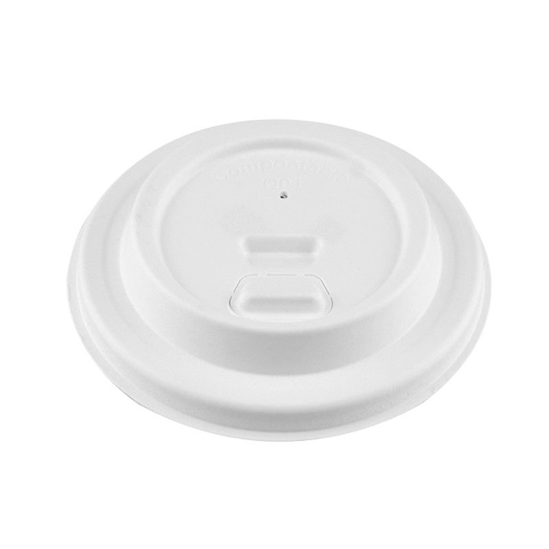 Raw Sugarcane Fiber Pulp Tall Double Wall 80mm 90mm Paper Cup Lids For 8oz 10oz 12oz 16oz Hot Drink Cup Lid